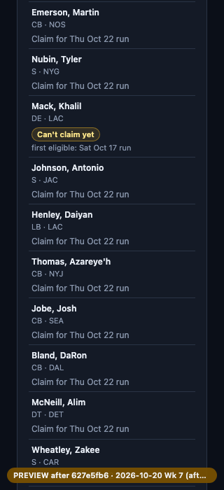 Free agents: status under the name (320 px)